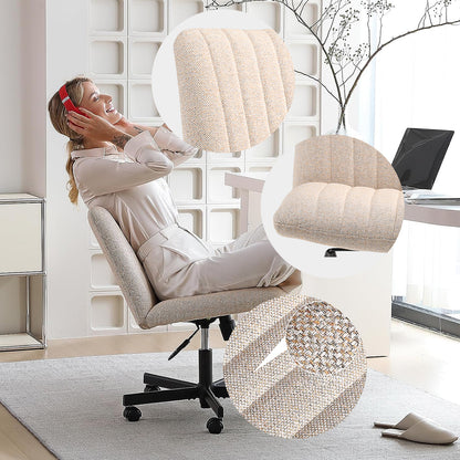 Viral Criss Cross Chair Plus Size Armless Swivel Home Office Chair Sit Cross-legged Desk Chair New Year Gift Birthday