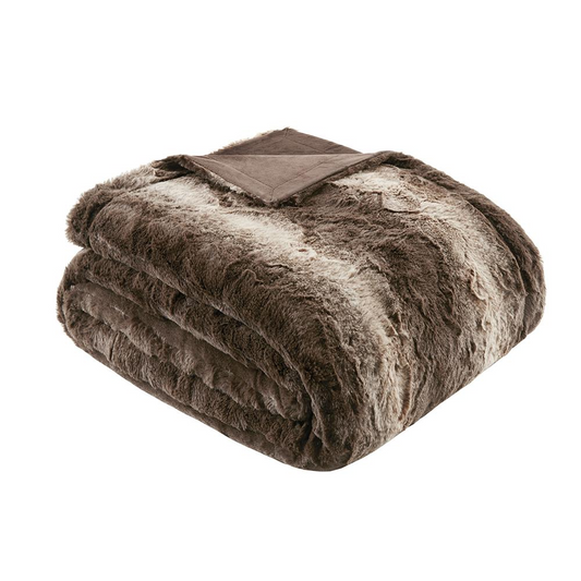 100% Polyester Faux Tip Dyed Brushed Fur Oversized Bed Throw,MP50-2918
