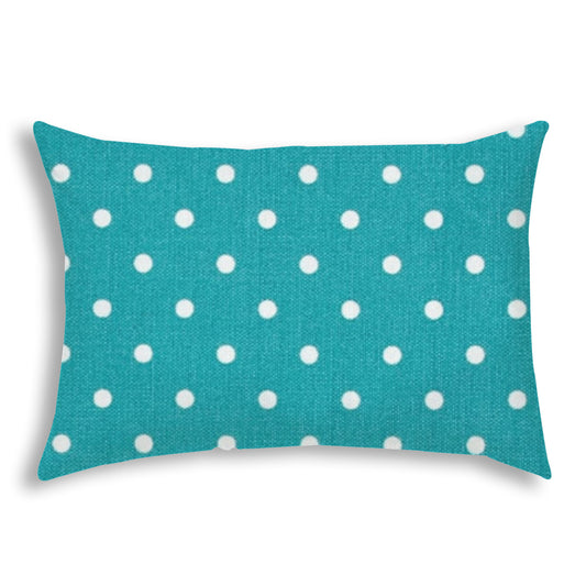 DINER DOT Turquoise Indoor/Outdoor Pillow - Sewn Closure