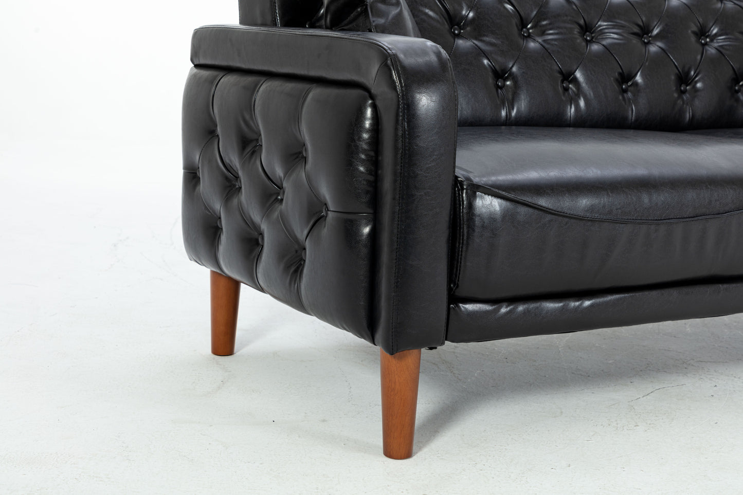 2047Black PU Leather Sofa
