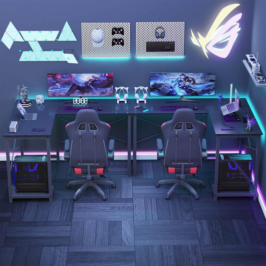 L Shaped Gaming Desk,Black