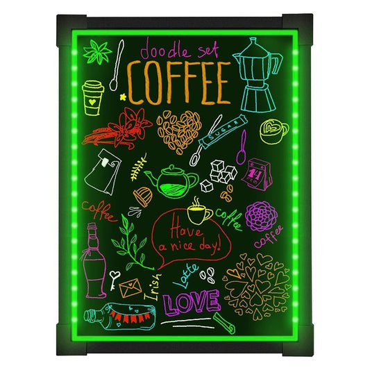LED Message Sign Board- Erasable Writing Drawing Neon Sign with 8 Colorful Markers - Perfect for Children, Back to School, Home, Office, Restaurants, Bar, Holiday Celebration Gift,Various Size