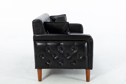 2047Black PU Leather Sofa