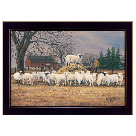 "Wool Gathering" by Bonnie Mohr, Ready to Hang Framed Print, Black Frame