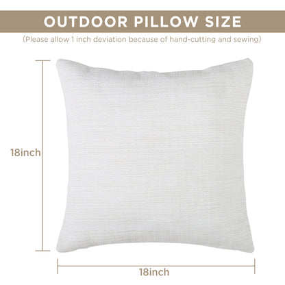 Pack Of 2 Outdoor Yarn Dyed Pillow, 18" x 18", White