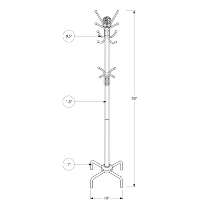 COAT RACK - 70"H / RED METAL