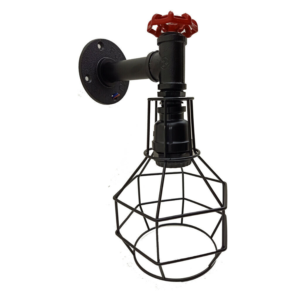 Brushed Silver Modern Industrial Retro Vintage Style Pipe Cage Wall Light Wall Lamp Fixture~1118