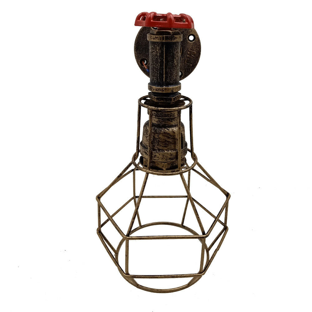 Brushed Silver Modern Industrial Retro Vintage Style Pipe Cage Wall Light Wall Lamp Fixture~1118