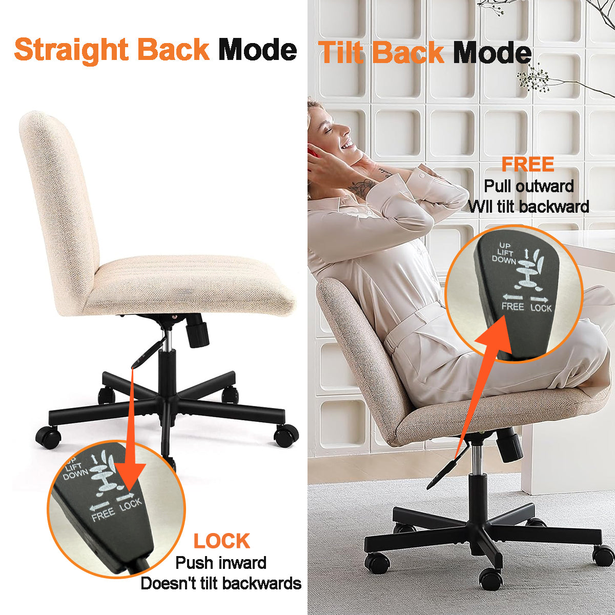 Viral Criss Cross Chair Plus Size Armless Swivel Home Office Chair Sit Cross-legged Desk Chair New Year Gift Birthday