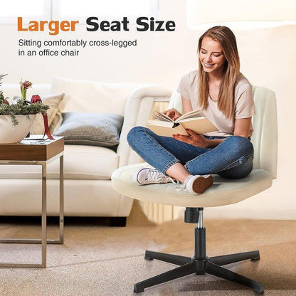 No wheels Viral Criss Cross Chair Plus Size Armless Swivel Home Office Chair Sit Cross-legged Desk Chair New Year Gift Birthday