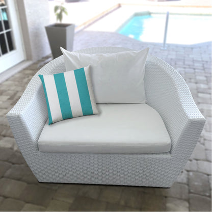 CABANA MEDIUM Turquoise Indoor/Outdoor Pillow - Sewn Closure