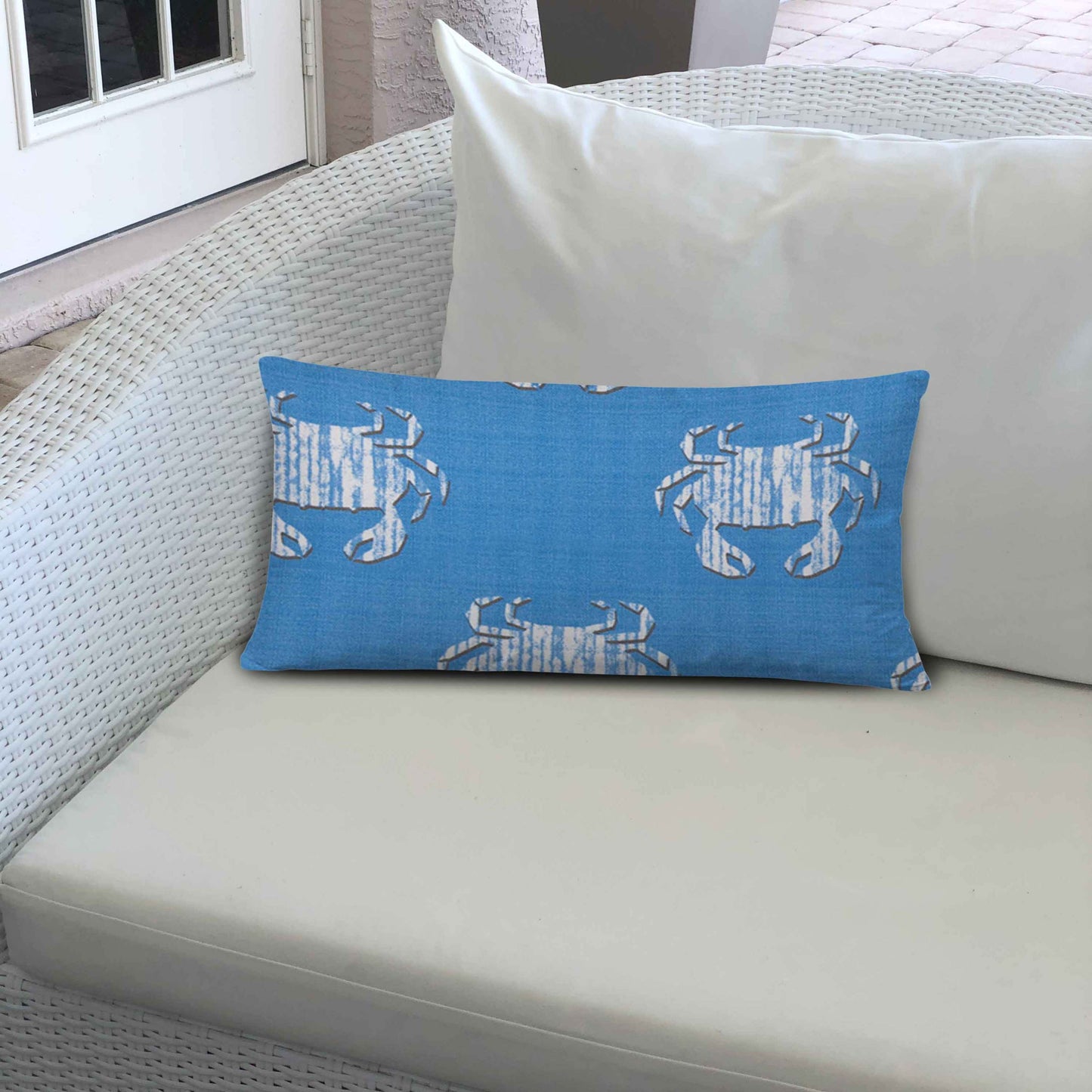 CRABBY Indoor/Outdoor Soft Royal Pillow, Zipper Cover w/Insert, 12x24