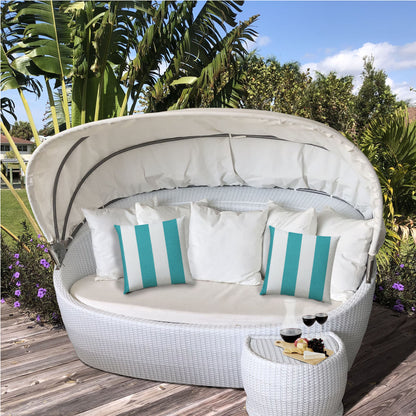 CABANA MEDIUM Turquoise Indoor/Outdoor Pillow - Sewn Closure