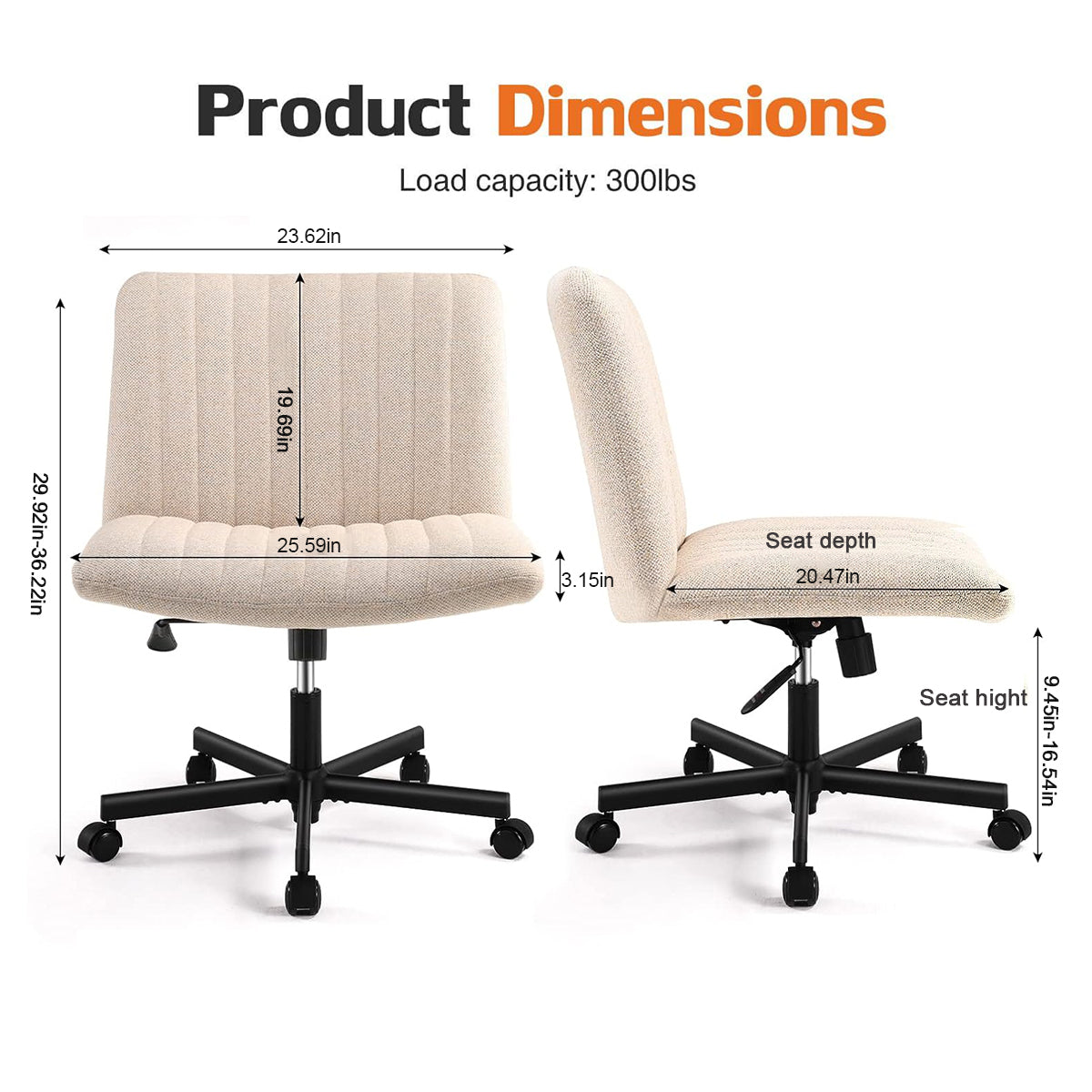 Viral Criss Cross Chair Plus Size Armless Swivel Home Office Chair Sit Cross-legged Desk Chair New Year Gift Birthday