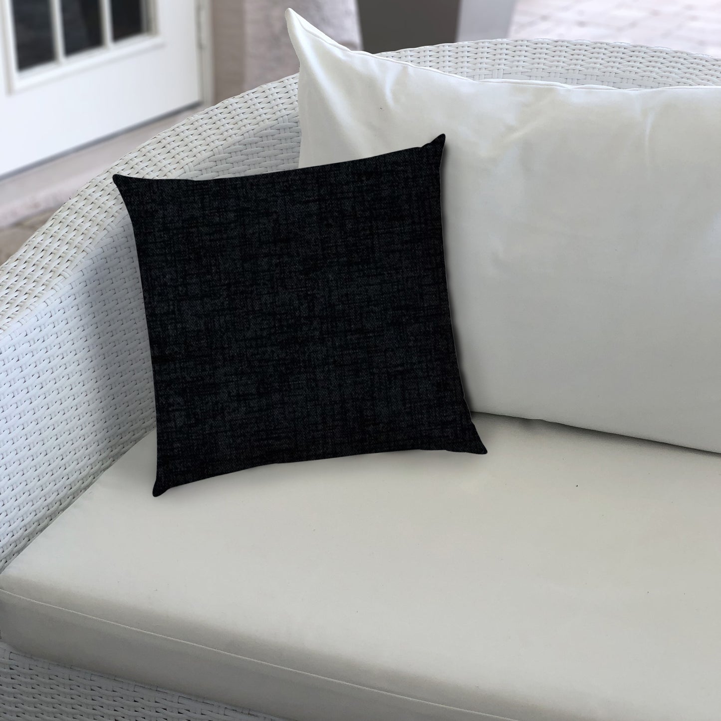 WEAVE Black Indoor/Outdoor Pillow - Sewn Closure