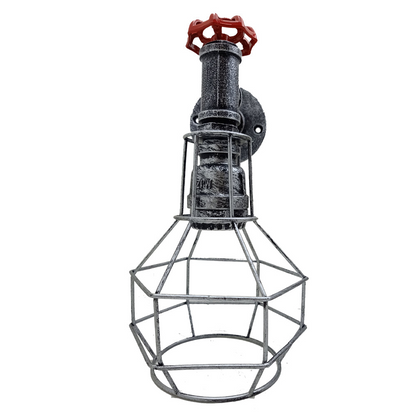 Brushed Silver Modern Industrial Retro Vintage Style Pipe Cage Wall Light Wall Lamp Fixture~1118