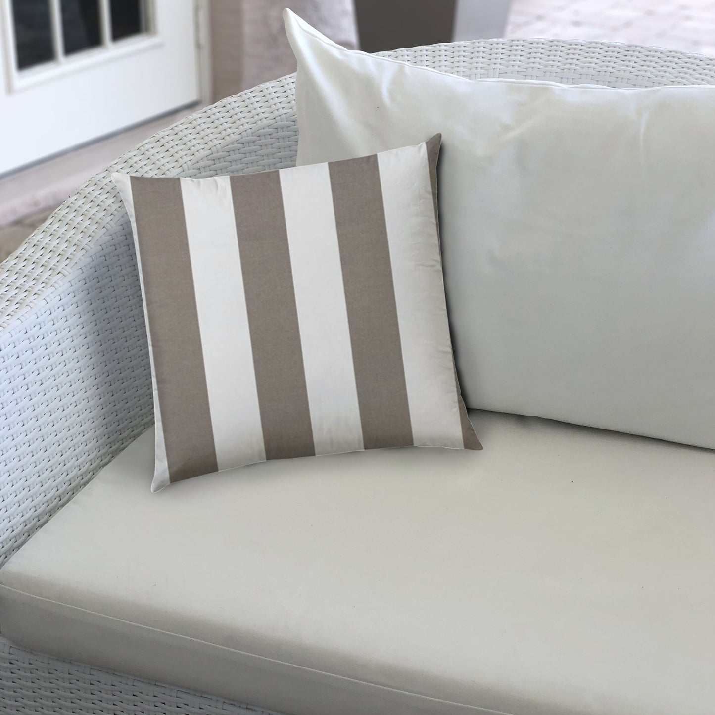 CABANA LARGE Taupe Indoor/Outdoor Pillow - Sewn Closure