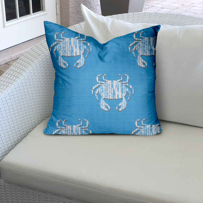 CRABBY Indoor/Outdoor Soft Royal Pillow, Sewn Closed, 12x12