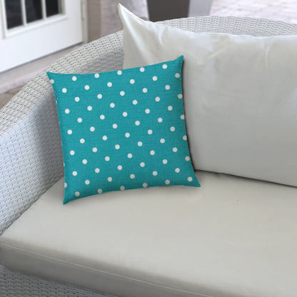 DINER DOT Turquoise Indoor/Outdoor Pillow - Sewn Closure