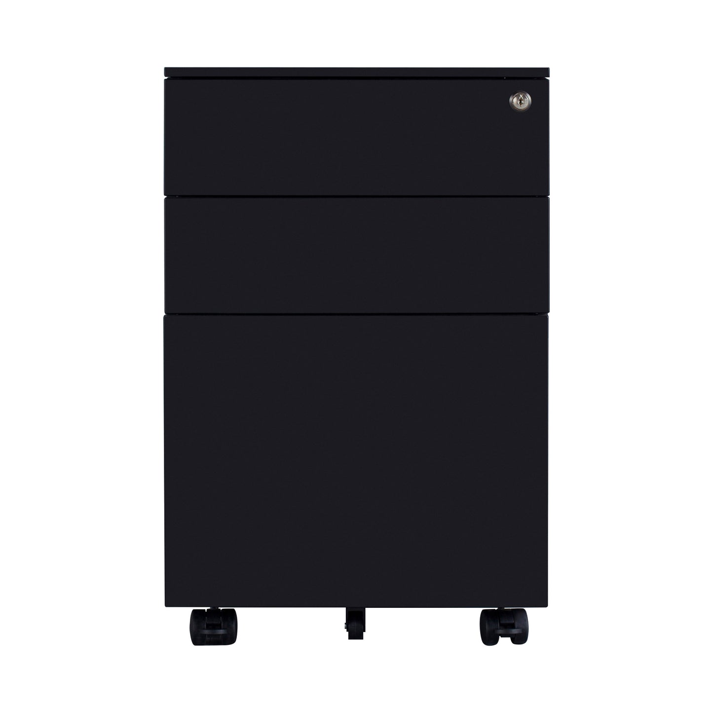 3 Drawer Mobile File Cabinet with Lock Steel File Cabinet for Legal/Letter/A4/F4 Size, Fully Assembled Include Wheels, Home/ Office Design