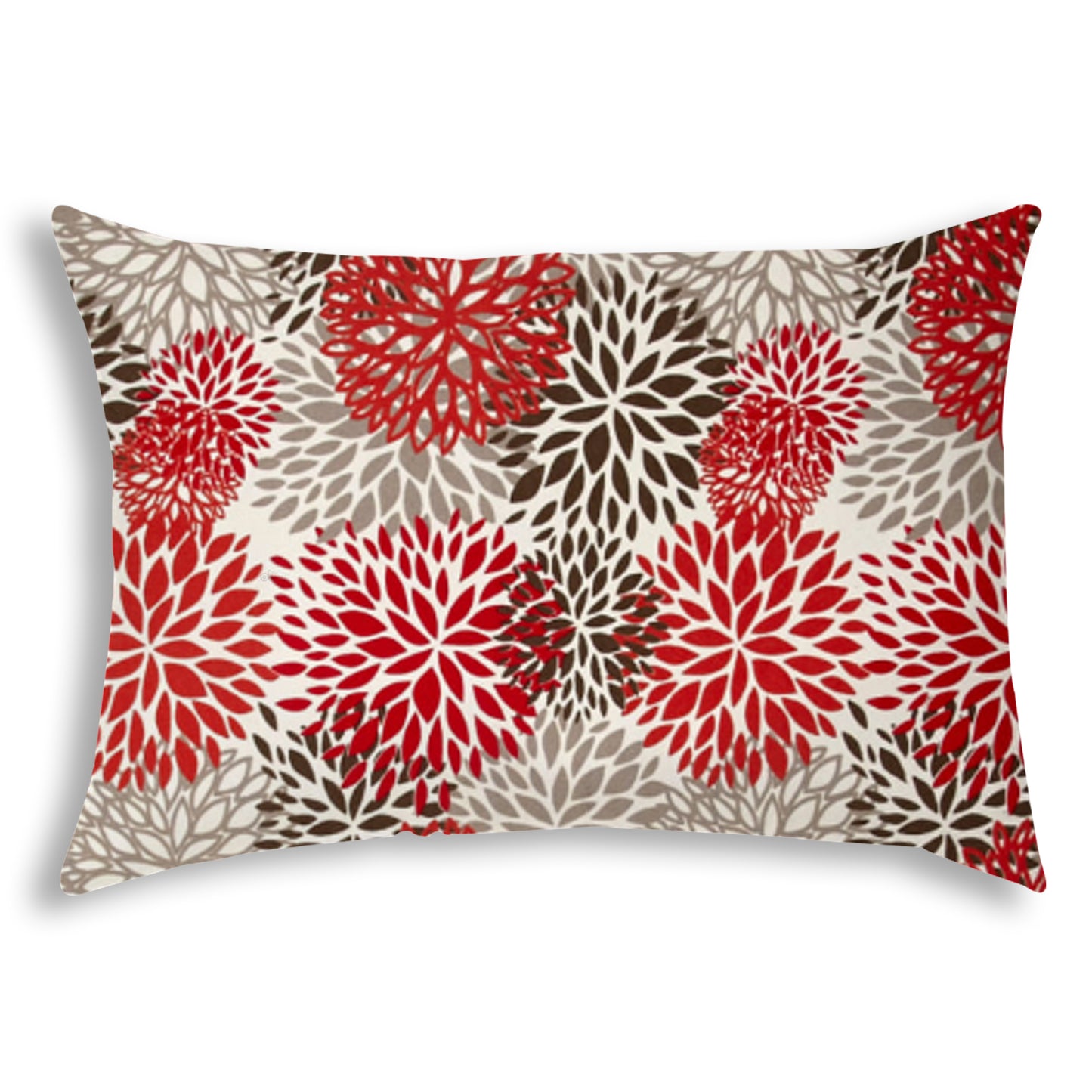 BURSTING BLOOMS Brown Indoor/Outdoor Pillow - Sewn Closure