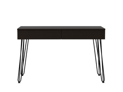 Salamanca Writing Desk, Hairpin Legs, Two Drawers