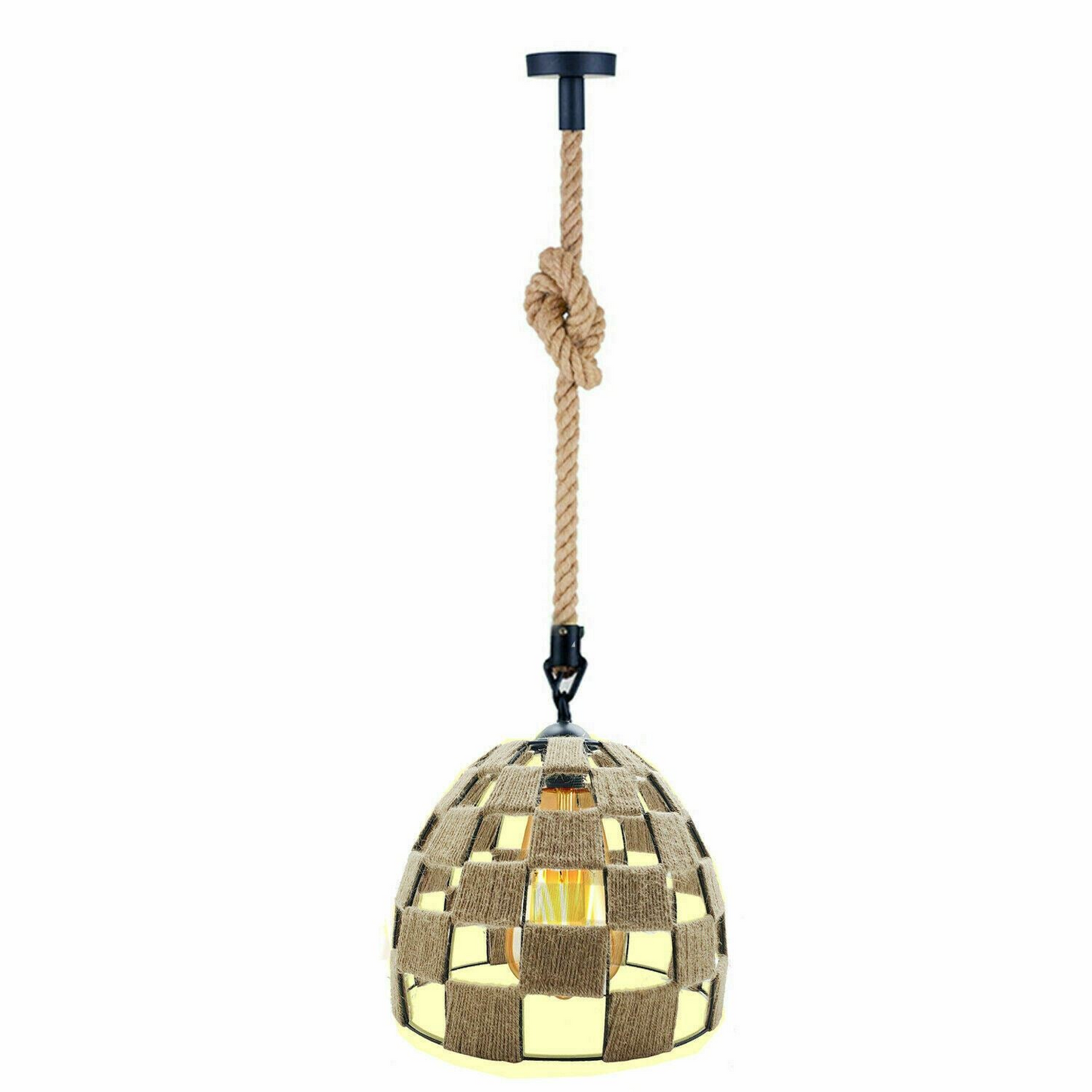 Retro Industrial Vintage Loft Hemp Rope Pendant Ceiling Light Lamp~1132