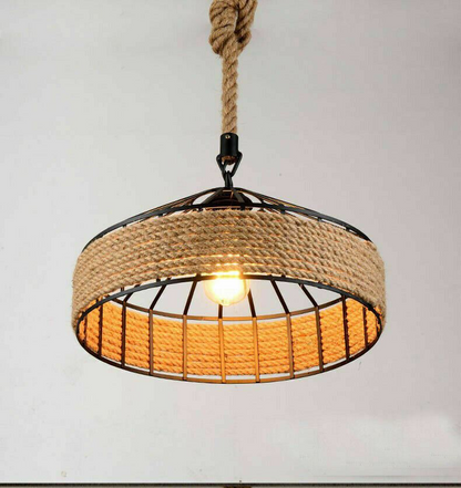 Retro Industrial Vintage Loft Hemp Rope Pendant Ceiling Light Lamp~1132