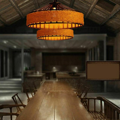 Retro Industrial Vintage Loft Hemp Rope Pendant Ceiling Light Lamp~1132