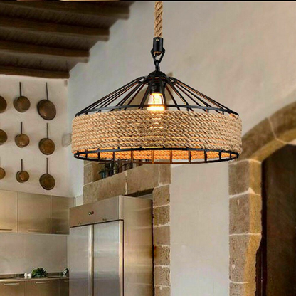 Retro Industrial Vintage Loft Hemp Rope Pendant Ceiling Light Lamp~1132