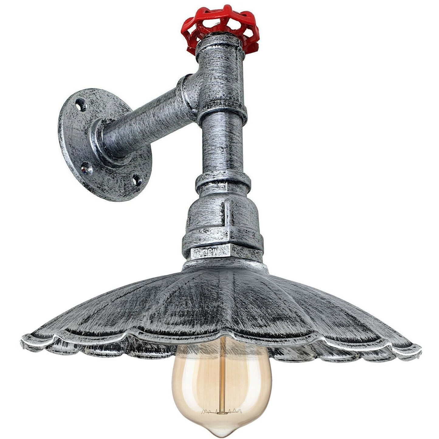 Vintage Retro Industrial Wall Pipe Light Fittings Indoor Sconce Metal Lamp Umbrella Shape Shade for Basement, Bedroom, Home Office, Study room~1250