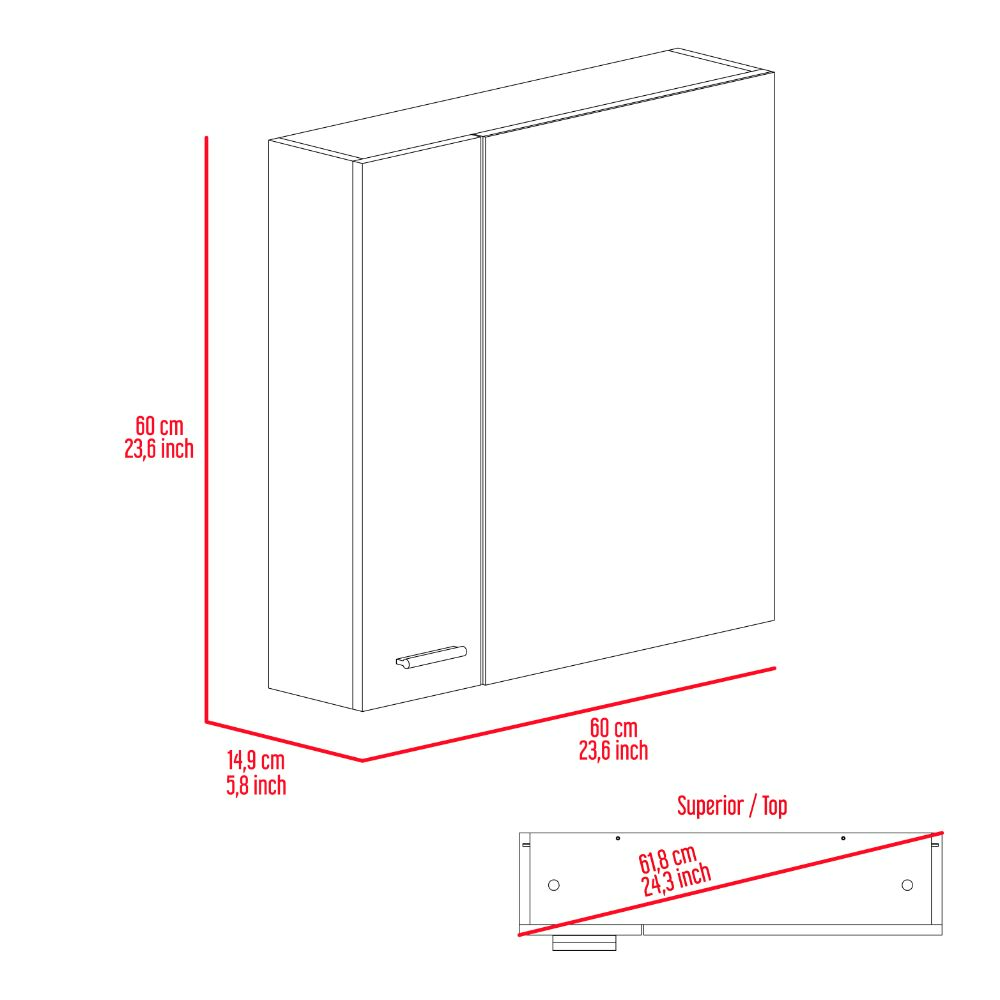 Harbor Medicine Single Door Cabinet,Four Inerior Shelves