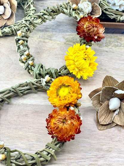 Summer Harvest, Sweetgrass Wreath Ornaments, 4”