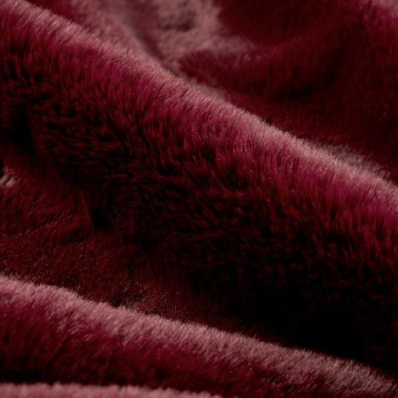 100% Polyester Solid Faux Fur Throw Burgundy 60x70''