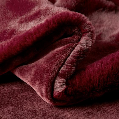 100% Polyester Solid Faux Fur Throw Burgundy 60x70''