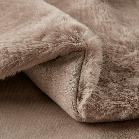 100% Polyester Solid Faux Fur Throw Golden 60x70''