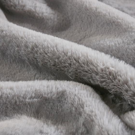 100% Polyester Solid Faux Fur Throw Grey 60x70''