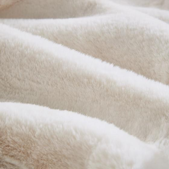 100% Polyester Solid Faux Fur Throw Ivory 60x70''