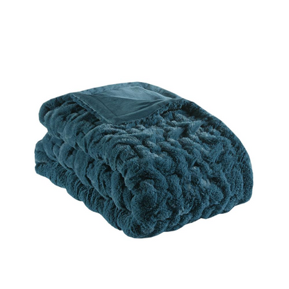 100% Polyester Solid Brushed Long Fur Knitted Throw,MP50-3090