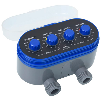 vidaXL Double Outlet Water Timer with Ball Valves