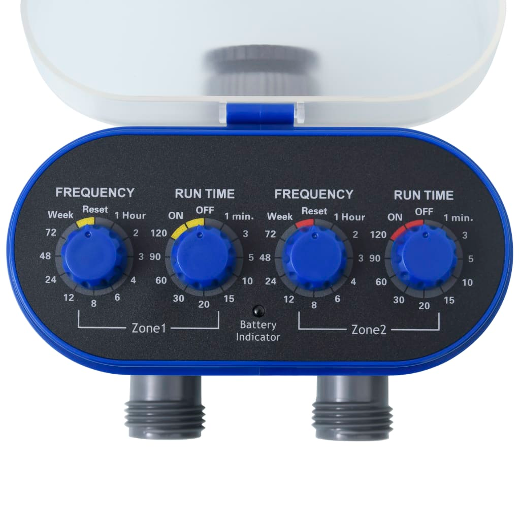 vidaXL Double Outlet Water Timer with Ball Valves