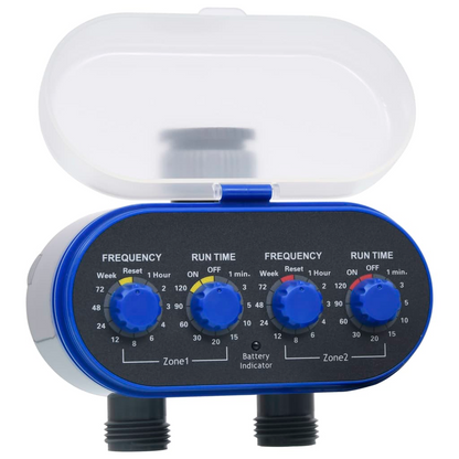 vidaXL Double Outlet Water Timer with Ball Valves