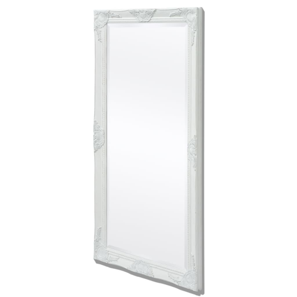 vidaXL Wall Mirror Baroque Style 47.2"x23.6" White