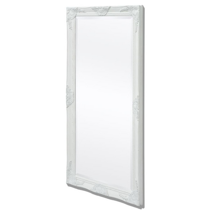 vidaXL Wall Mirror Baroque Style 47.2"x23.6" White