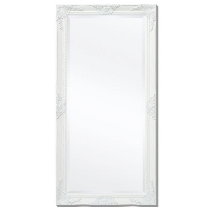 vidaXL Wall Mirror Baroque Style 47.2"x23.6" White