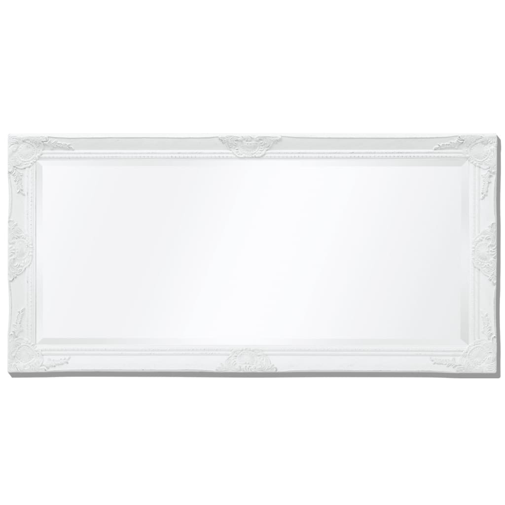 vidaXL Wall Mirror Baroque Style 47.2"x23.6" White