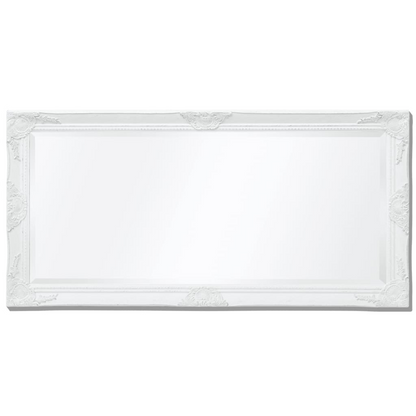 vidaXL Wall Mirror Baroque Style 47.2"x23.6" White