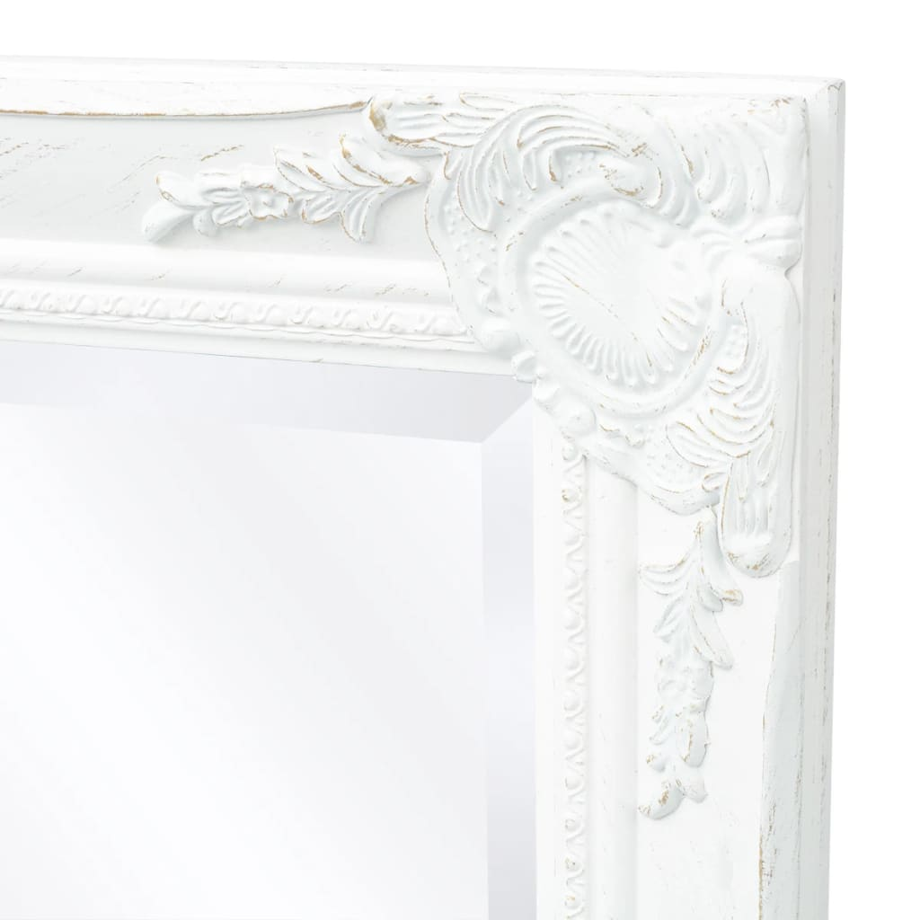 vidaXL Wall Mirror Baroque Style 47.2"x23.6" White