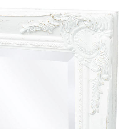 vidaXL Wall Mirror Baroque Style 47.2"x23.6" White