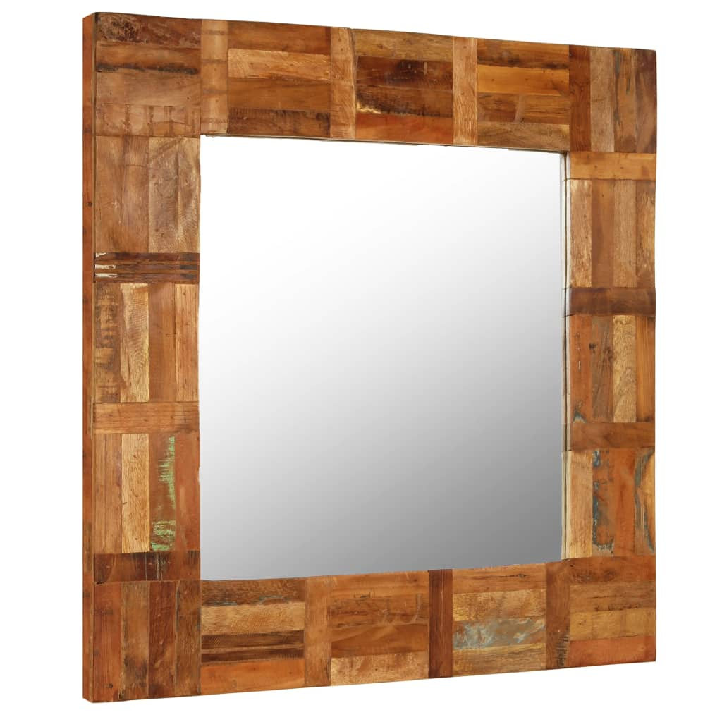 vidaXL Wall Mirror Solid Reclaimed Wood 23.6"x23.6"